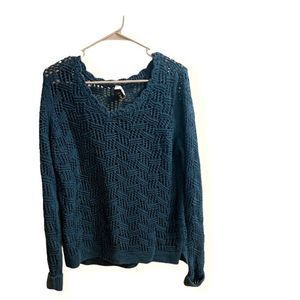 LOFT || GORGEOUS Teal Blue Green Colored slouchy hole sweater